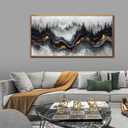 Ouzzlie White Canvas Wall Art Abstract Landscape Wall art Nature Pictures Wall Decor for Living Room 59"L x 29"W
