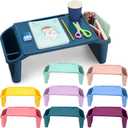 8 Pcs Kids Lap Desk Tray Bulk 19.7x9.6x7.1in Portable Lap Tray for Kids Plastic Table with Side Storage Space for Bed Classroom Laptop Children Car Activity Eating Floor (Cute Colors)