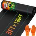 3ft x 180ft Weed Barrier Landscape Fabric Heavy Duty, 3.2oz Premium Woven Geotextile Fabric, Weed Control Mat for Gardening, Underlayment