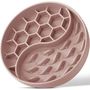 ZOURYNUA Slow Feeder Dog Bowls, Silicone Pet Food Bowls with Suction Cups, NonSlip Dog Feeding Slow Down Pet Eating Speed for Fast Eaters, Anxiety Relief & Fun Added (Pink)