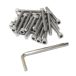 iexcell 20 Pcs M6 x 45mm Thread Pitch 1 mm Stainless Steel 304 Hex Socket Head Cap Screws Bolts Kit