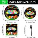Sports Party Plates Napkins Sports Happy Birthday Party Tableware Baseball Football Soccer Basketball Rugby Disposable Paper Plates Napkins for Boy Birthday Decoration Supplies Favors 24 Guests