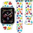 Cartoon Band Compatible with Apple Watch 38mm/40mm/41mm/42mm/44mm/45mm/46mm, Cute Bands Replacement for Apple Watch Series 10 9 8 7 6 5 4 3 SE2, Silicone iWatch Band for Women Men