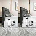 Queen Bed Skirt, Double-Layered Ruffled Eyelet Bed Skirt, Wrap-Around Elastic Dust Ruffle Queen Size with Gathered Styling and Embroidered Details, 14" Drop Length (White)
