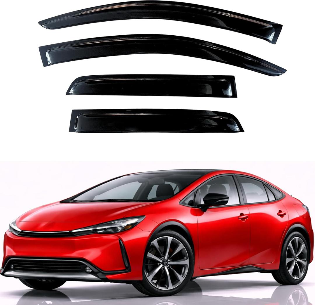 KPY Rain Guards Fit for 2023-2026 Toyota Prius, Out-Channel Window Visors Vent Wind Deflectors 4PC, Car Accessories for 23-26 Prius Prime
