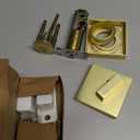 Single Cylinder Deadbolt Lock - Gold Satin Brass Square for Front Door with 3 Keys Modern Heavy Duty High Security Lock (Deadbolt, Satin Brass)