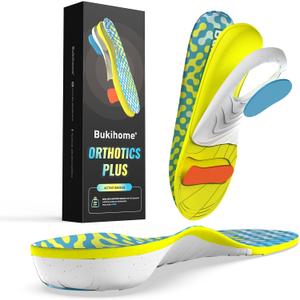 Orthotic High Arch Support Inserts for Plantar Fasciitis, Flat Feet - Rigid Arch Support with Deep Heel Cup & Shock Absorption | Correct Overpronation, Velvet Comfort (Men/Women), L, Men(9-9.5)
