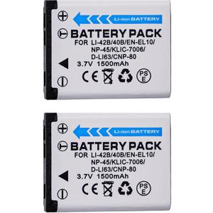 (Upgraded) Replacement Battery for NP-45 (1500mAh) Compatible with Fujifilm NP-45A, NP-45B, NP-45S FinePix XP20 XP30 XP50 XP60 T500 T510 T550 JX520 JX550 JX700 JX710 JZ700 J100 J120 J210 J250