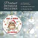 7 x Owl Be Home for Christmas Ornament 2025  Cute Owl Christmas Tree Decoration with Santa Hat, Holiday Pun Ornament, Funny Animal Lover Gift, Ceramic Keepsake Collectible