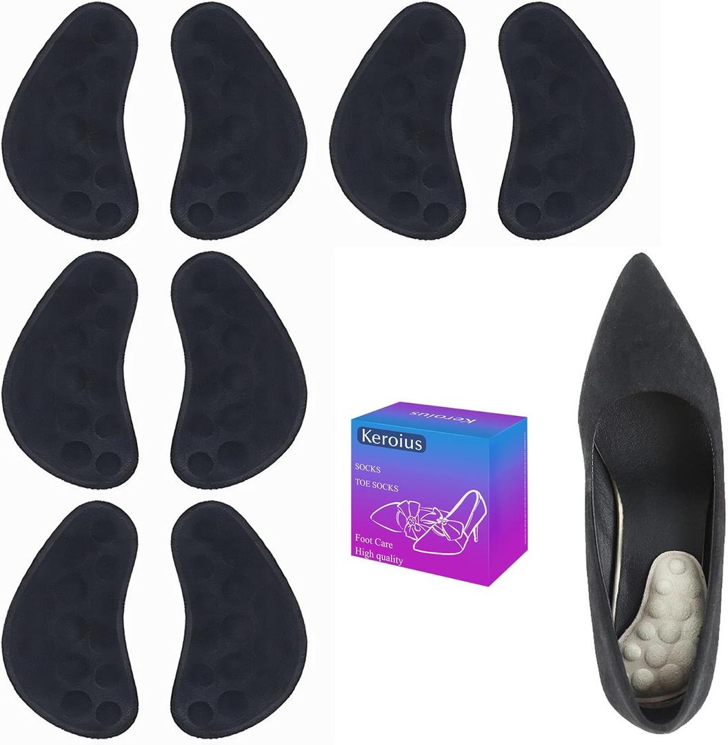 Medial & Lateral Heel Wedge Silicone Insoles,Supination Insoles & Overpronation Corrective Shoe Inserts,for Foot Alignment, Knee Pain, Bow Legs, Osteoarthritis (Black)