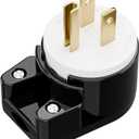 Right Angle Nema 5-15P 15A 125V AC Plug, ETL Easy Assembly 90 Degree USA Canada Male DIY Rewirable 8 Directions Adjustable AC Connector