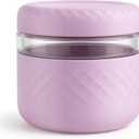 24 oz Glass Lunch Bowl Container with Lid | Leak & Spill Proof, BPA-Free, Microwave & Dishwasher Safe, Airtight Meal Prep & Food Storage Jar for Lunch, Salad, Soup, Overnight Oats, Stew, Yogurt (Lilac)