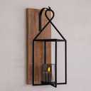 Homemory Wall Candle Sconce, Wood Rustic Candle Holder Decorative Candle Lantern with Glass Holder, Wall Decorations for Living Room, Dining Room