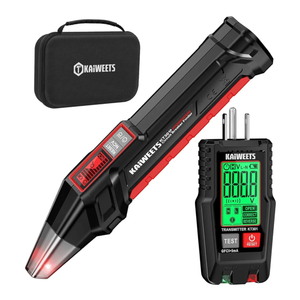 KAIWEETS Circuit Breaker Finder with LCD Display, GFCI Outlet Tester, Electrical Circuit Tracer Tool with NCV Test & Flashlight, Includes Carrying Case - KT301