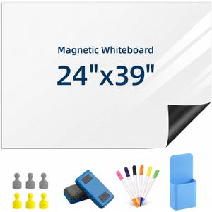 Magnetic Dry Erase Whiteboard 24"x39" for Fridge