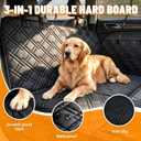 Dog Car Seat Cover for Back Seat, Hard Bottom Back Seat Extender for Dogs, Upgraded Waterproof Dog Hammock Holds 400lbs for Car and SUV (Black)
