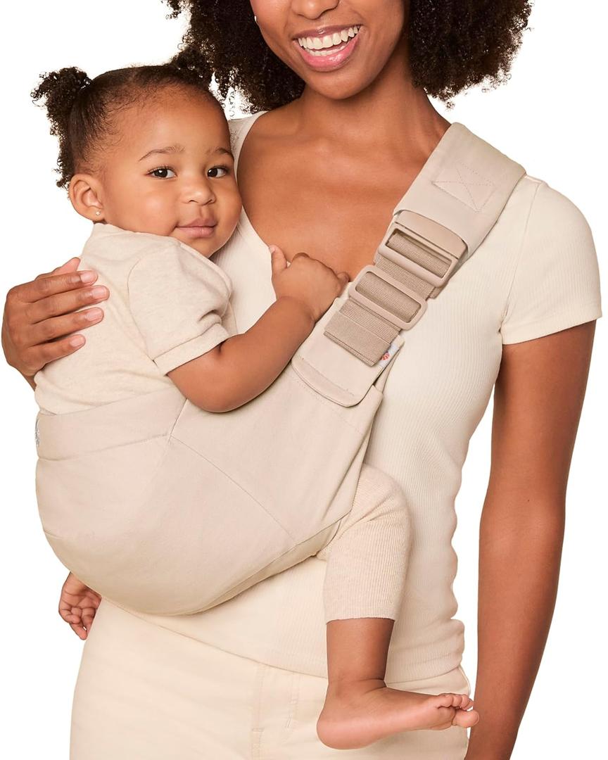 Ergobaby Upsie Hip Sling  Natural Beige Baby Carrier  Lightweight, Adjustable Sling for Toddlers  Breathable & Ergonomic Design