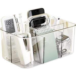 Vidifor Clear Thickened Portable Caddy Tote, Shower Caddy with Handle for Art Supplies, Makeup, Crafts, Colored Pencils, Sewing, Office Supplies (Clear)