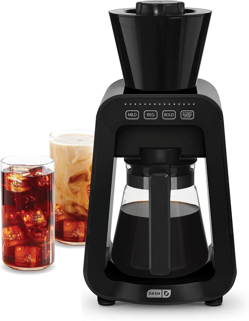 DASH Rapid Cold Brew Maker with VacuPress Technology with Glass Carafe for 40 Ounces of Instant Fresh Cold Brew Coffee or Iced Tea