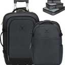 Hynes Eagle 2 in 1 Travel Backpack 22 inches Carry on Luggage 63L Rolling Backpack for Men Women with Packing Cubes 3PCS Set