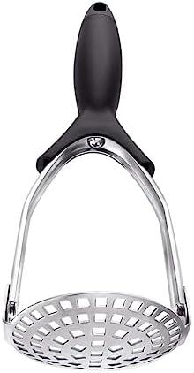 Manual Potato Masher Sweet Potato Crusher Vegetables and Fruits Kitchen Tool for Quick Food Preparation Silver