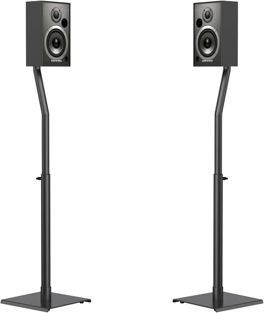 USX MOUNT Universal Speaker Stands, Height Adjustable Extend 30.0" to 39.1" for Satellite Speakers & Small Bookshelf Speakers up to 11 lbs Per Stand, 1 Pair Floor Stands for Sony Bose Polk JBL Yamaha