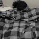 Thick Plaid Flannel Jacket for Men Sherpa Fleece Lined Hooded Coat Heavy Winter Warm Thermal Full Zipper Hoodies 4XL