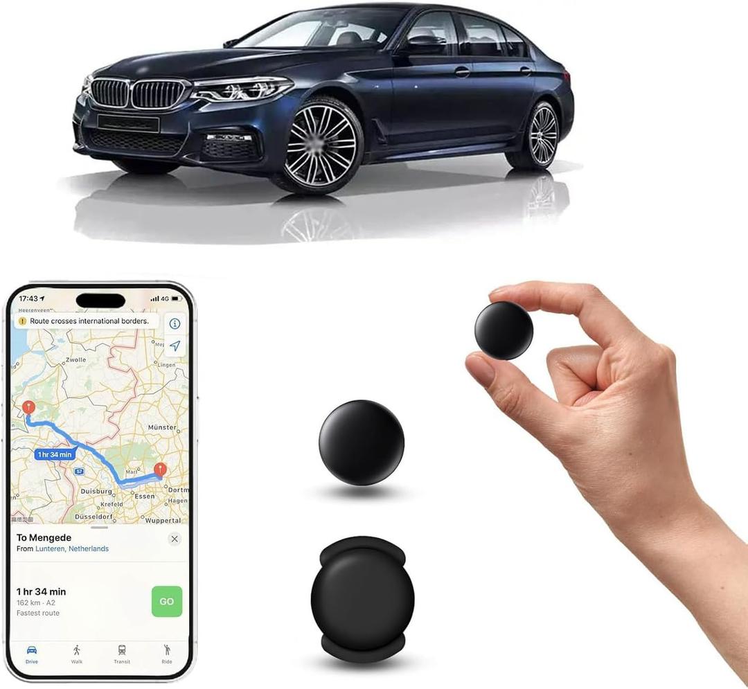 GPS Tracker for Vehicles  No SIM Required, Hidden Magnetic Car Tracker Device, Real-Time GPS Tracking for Kids, Car, Pets, No Monthly Fee, Works with Apple Find My, Vehicle Locator