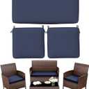 3 Pack Outdoor Replacement Cushions, Fit for 4-Seater Wicker Rattan Patio Conversation Set, 36x18x3,18x18x3, Liner & Cover