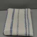 Boho Linen Curtains 2 Panels Set, Farmhouse Semi Privacy Curtains for Living Room, 90 Inches Long Rustic Country Drapes Added Blue Bohemian Line Printed for Home Decor, W52 X L90,Navy Blue