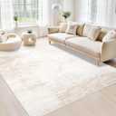 Area Rugs 5x7 Living Room: Washable Rug Modern Abstract Large Rug Soft Non Slip Neutral Rugs Stain Resistant Indoor Carpet for Bedroom Kitchen Dining Room Table Nursery Home Office Rugs(Beige,5'x7')