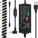 120W Universal Power Supply Adjustable DC 3V ~ 24V Variable Switching AC/DC Adapter 100V-240V AC to DC 24V 5A Converter with 14 Tips & Polarity Converter - 5000mA Max