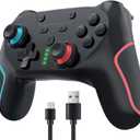 Matbip Wireless Controller for Switch/Switch Lite/Switch OLED/Switch 2, Wireless Controller with 2 Back Buttons, 3-level TURBO Adjustable (Blue&Red)