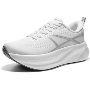 Women's Road Running Shoes Cushion Tennis Shoes Non-Slip Comfortable Lightweight Gym Workout Athletic Arch Support Walking Sneakers Active5K (White), US 8.5