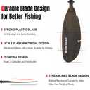 Angler Kayak Paddles Aluminum Paddle with Plastic Blades and Paddle Leash, Floating Adjustable Fishing Kayak Oars, 3 Piece, 230-250cm/90-98 inch