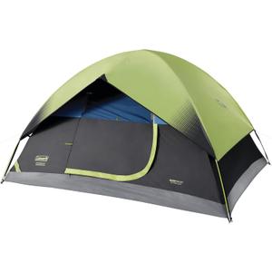 Coleman Sundome Dark Room 4/6 Person Tent, Blocks 90% of Sunlight to Keep Inside Cool, Weatherproof Tent with Rainfly Sets Up in Minutes