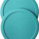 Pyrex 7402-PC 6/7-Cup Turquoise Food Storage Replacement Lid (2-Pack) - Made in USA