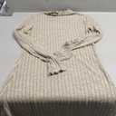 Women's Knit Long Sleeve Sweater Dress Lettuce Trim Mock Neck Tunic Dress Fall Winter Casual Trendy Outfits (Apricot), S