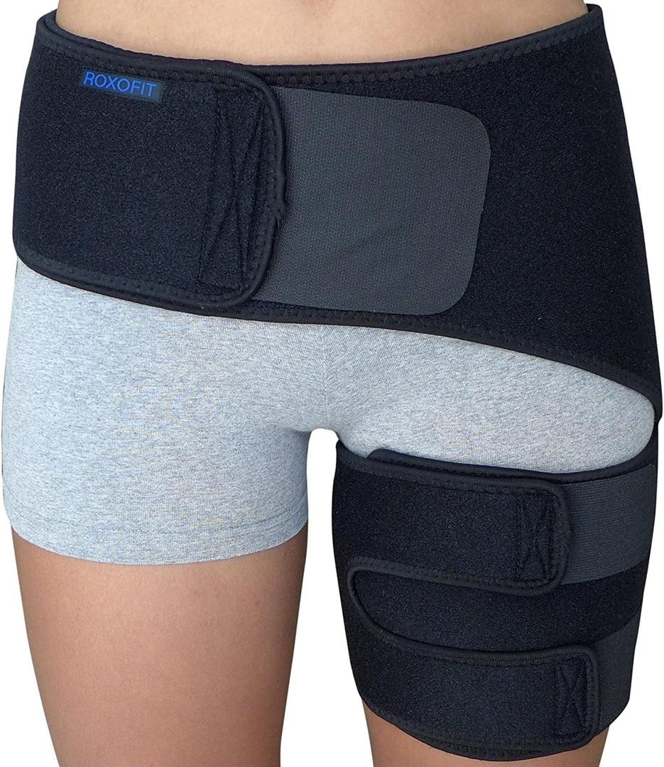 Hip Brace for Sciatica Pain Relief - Compression Wrap for Sciatic Nerve, Hamstring Pull, Hip Fler Strain, Groin Injury, Pulled Thigh - SI Belt - Sacroiliac Joint Support Stabilizer for Men, Women