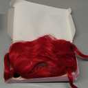 yumtaro Pastel Dark Red Wavy Bob Wig for Women, Short Shoulder Length Synthetic Wig with Bangs, Matte Natural Realistic Look Lightweight Hairpiece, Red Color for Daily Wear & Cosplay Costume