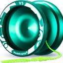 Professional Responsive Yoyo V3, MAGICYOYO Metal Yo yo for Beginner, Alloy Yo-yo with Unresponsive Bearing + Bearing Removal Tool + Axle + Storage Bag + 12 Yoyo Strings (Green)