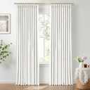 CAPALOCA Pinch Pleated Blackout Curtains 84 Inches Long, Linen Blend, 100% Blackout Drapes with 20 Hooks, Ideal for Bedroom and Living Room, 40" W x 84" L (Pack of 2), Neutral White