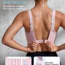 Yvette High Impact Sports Bra for Women, Adjustable Straps Soft Support (Pink, XXXL)