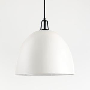 Maddox White Dome Large Pendant Light Socket 15x10 Inches