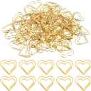 100Pcs Heart Paper Clips, Gold Love Heart Shaped Small Paper Clips, Gold Cute Metal Journaling Paper Clamps, Paperclips for Women, Paper, Document, Note, Sorting, Wedding Decoration Crafts