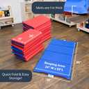 Children's Factory Nap Mats, 1 inch Thick Toddler Sleeping Mats for Preschools and Daycares, Comfortable and Soft 4 Section Folding Nap Pad
