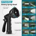 Garden Hose Non-Expanding 100ft, Flexible Garden Hose with 10 Function Hose Nozzle, Lightweight, Kink Free and Water Hose for Outdoor,Yard, Lawn, Car Wash, Marine,and Camper Use, Black