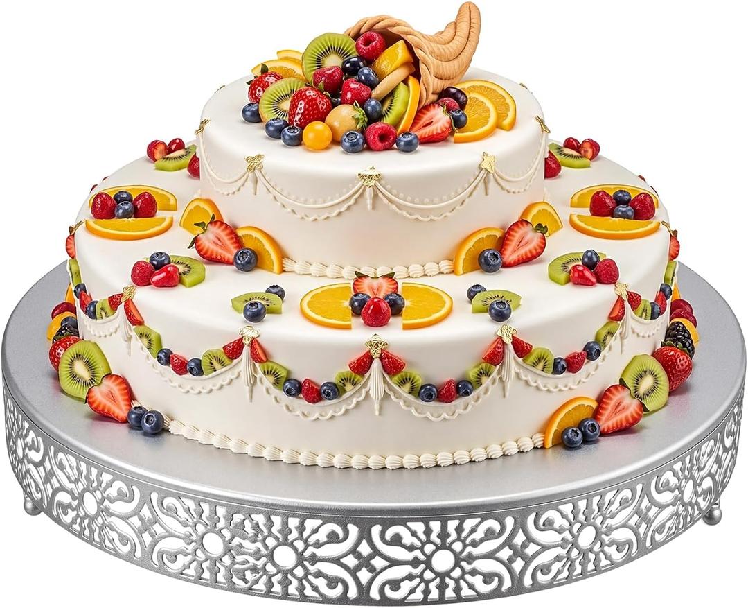 Wenqik 20 Inch Cake Stand Round Metal Cupcake