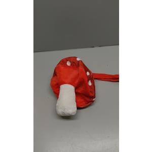 Mushroom Trick or Treat Bag Halloween Costume Accessories Cute Standard Portable with Handle Reusable Multipurpose for Halloween Gifts Party Favors Supplies (White and Red)