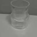 Ribbed Glass Vase, Flower Vase, Fluted Clear Vases for Flowers, Modern Vases for Living Room, Dining Table, Entryway, Shelf, Wedding, Office, Coffee Table, Birthday, 7.5 Inches